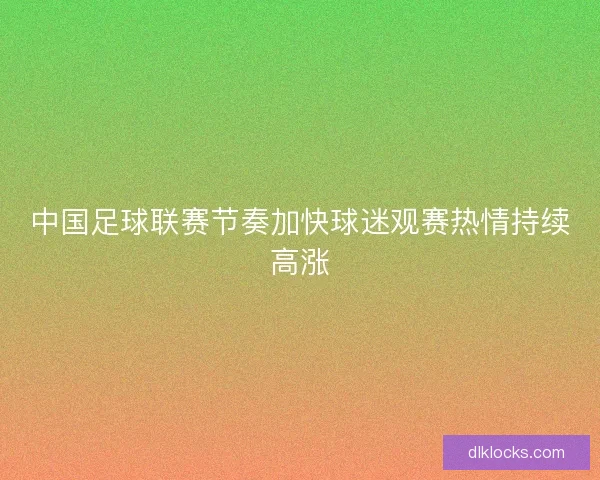 中国足球联赛节奏加快球迷观赛热情持续高涨